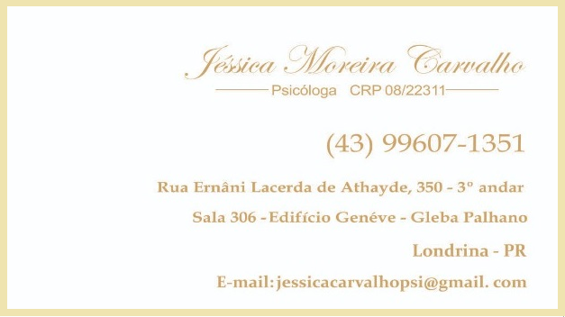 Jéssica Moreira Carvalho -  Psicóloga Clínica 