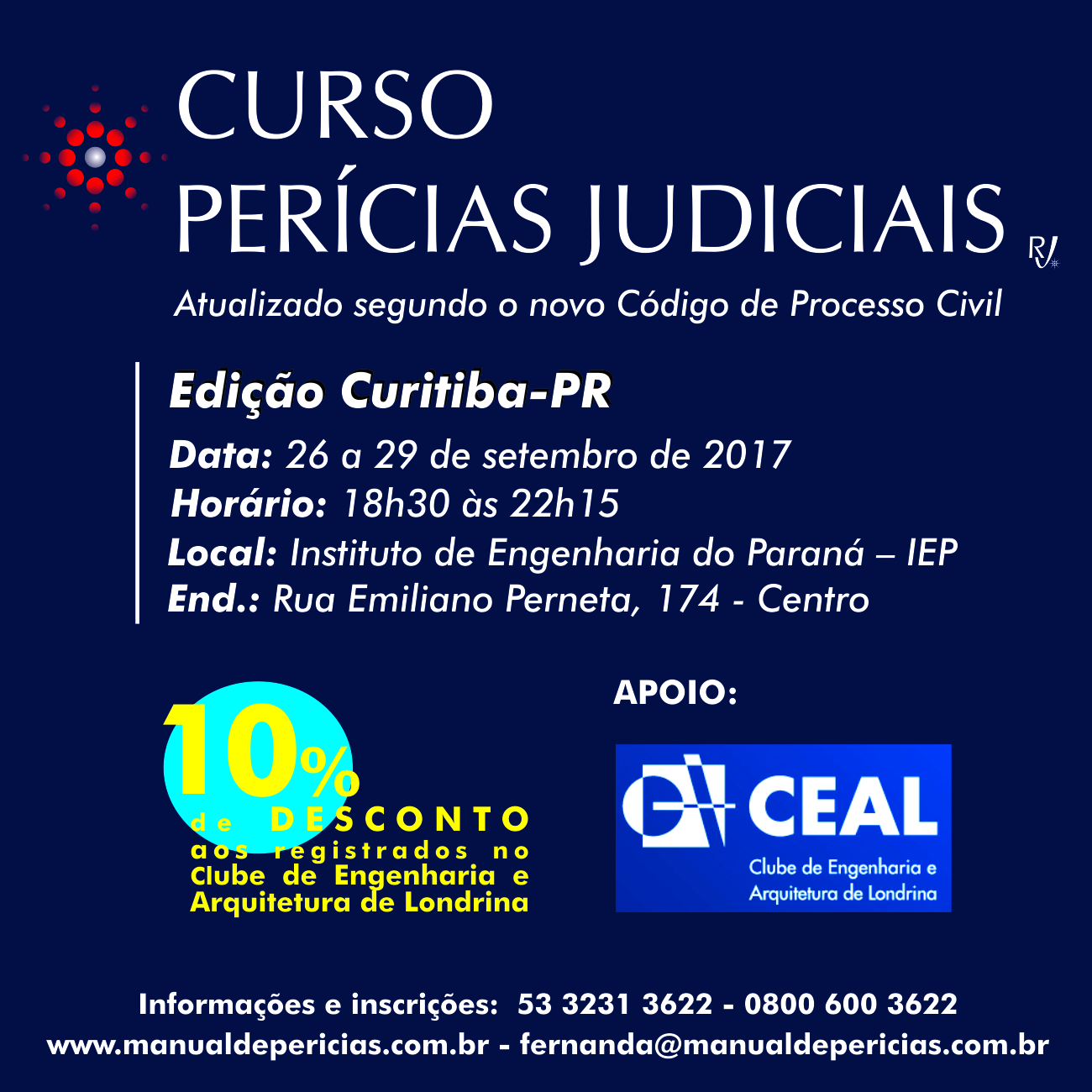 Curso Presencial – Engenharia de Avaliações e Perícias Judiciais (26/08 a  25/11)