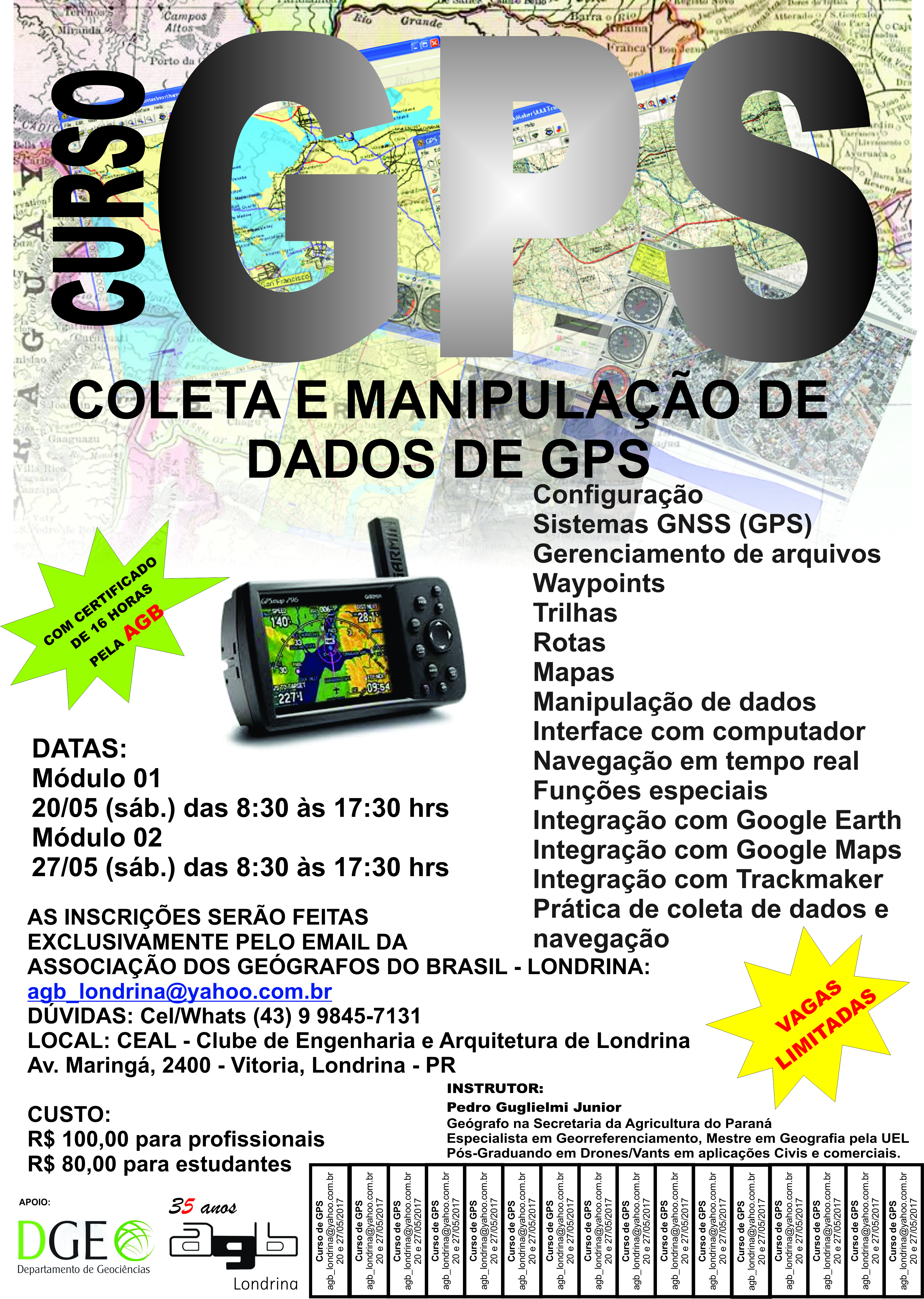 CURSO GPS COLETA E MANIPULAÇÃO DE DADOS DE GPS